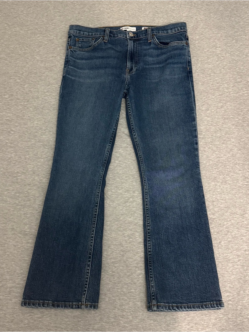 RE/DONE Mid Rise Kick Flare Jeans Size 31 Mid 70s Wash